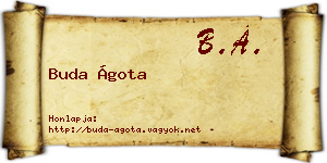Buda Ágota névjegykártya
