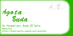 agota buda business card